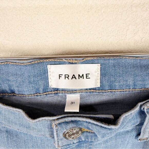 Frame Light Wash Denim Flared Bootcut Jeans Stretch 31 Le High - Picture 5 of 8